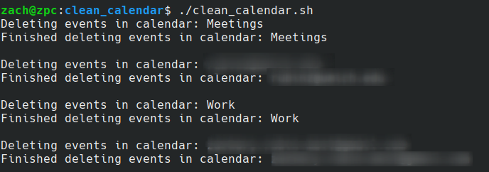 These calendars have already been cleaned of old events.