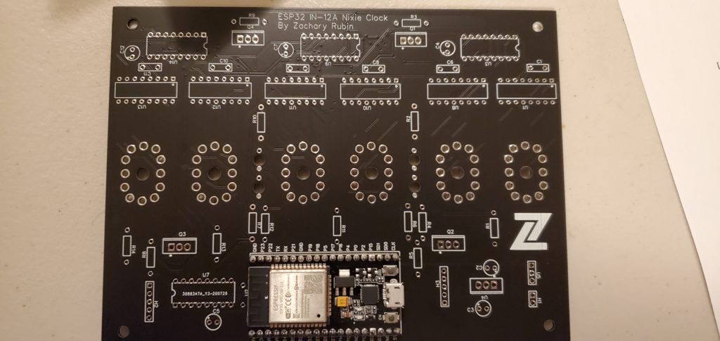 The back of the circuit board (with the microprocessor)